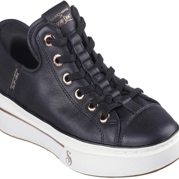 Women's Leather Sneakers Black Size 8.5 Slip-Ins Memory Foam Comfort - Picture 1 of 5